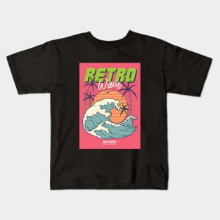 Retro wave t-shirts, bags, hats, sticker, mugs, hoodies Kids T-Shirt